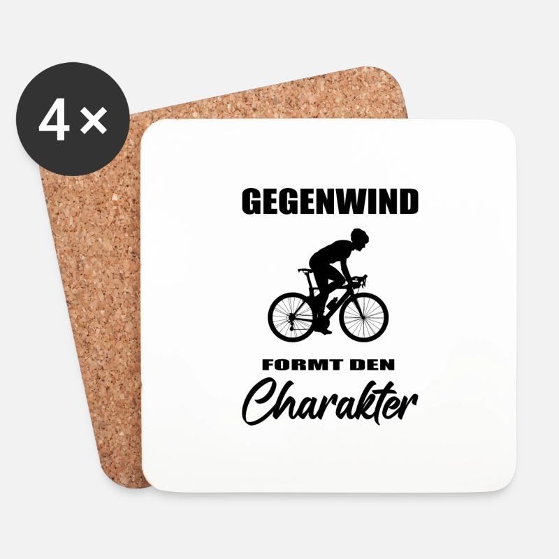 Fahrrad - Untersetzer (4er-Set) - Weiß