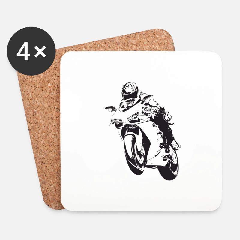 Moto Generischer Stil - Untersetzer (4er-Set) - Weiß