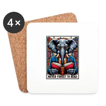 N’oubliez pas de lire - Dessous de verre (lot de 4) - blanc - Devant