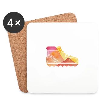 Born To Hike Outdoor for friends of nature and - Coasters (set of 4) - white - Front