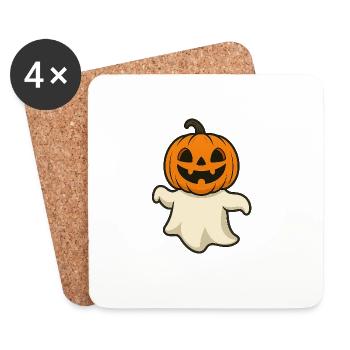 Lustiger Kürbisgeist – Halloween Design migno - Untersetzer (4er-Set) - Weiß - Vorne