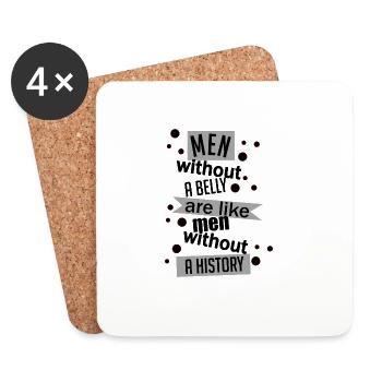 Men Like A History Ribbon - Coasters (set of 4) - white - Front