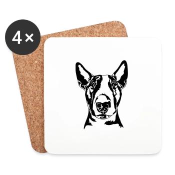 BULL TERRIER - BULL TERRIER dog dogs Wilsigns - Coasters (set of 4) - white - Front