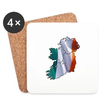 Ireland flag mapped - Coasters (set of 4) - white - Front