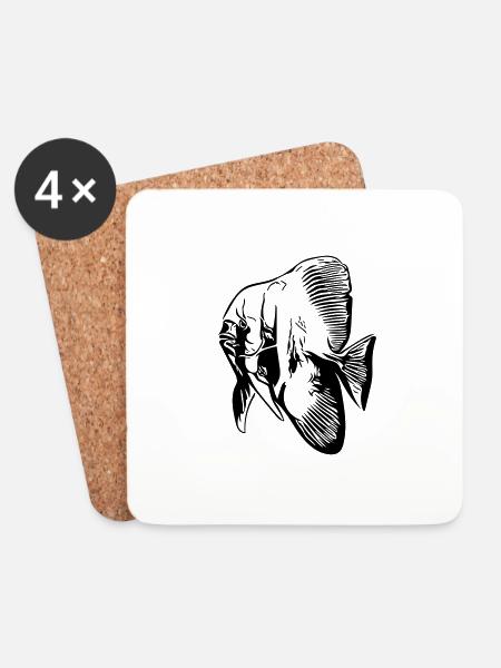 Fledermausfisch / Batfish / Vector Farben - Untersetzer (4er-Set) - Weiß