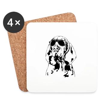 BRACCO ITALIANO cool sunglasses dogs Wilsigns - Coasters (set of 4) - white - Front