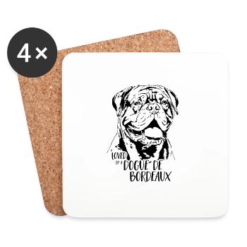 Loved by a Dogue de Bordeaux Dogs Saying Wilsigns - Coasters (set of 4) - white - Front