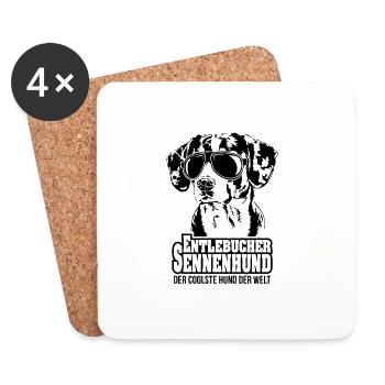 ENTLEBUCHER SENNENHUND coolster Hund Hundespruch - Untersetzer (4er-Set) - Weiß - Vorne