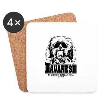 HAVANESE les gens les plus cool chiens disant Wilsigns - Dessous de verre (lot de 4) - blanc - Devant