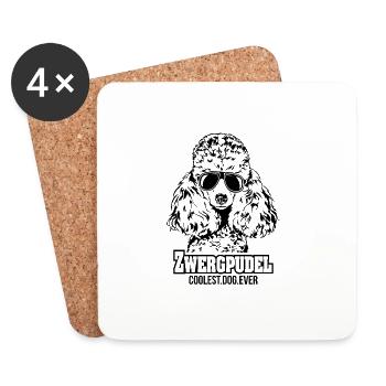 ZWERGPUDEL coolest dog ever Hundespruch Hund - Untersetzer (4er-Set) - Weiß - Vorne