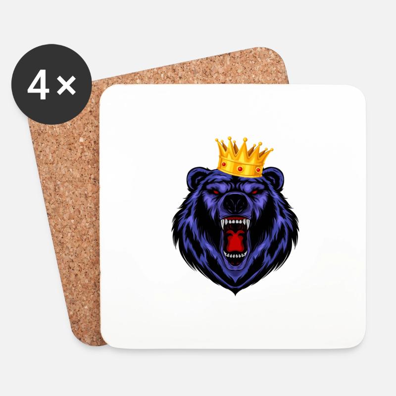 Bear - Coasters (set of 4) - white