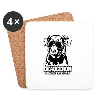 BEAUCERON coolster Hund Wilsigns Hundespruch Hunde - Untersetzer (4er-Set) - Weiß - Vorne