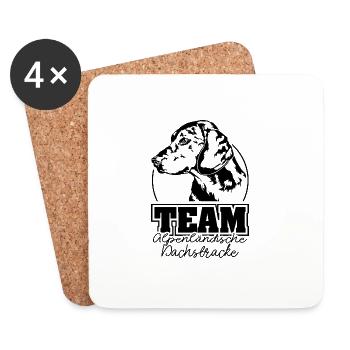 TEAM ALPENLÄNDISCHE DACHSBRACKE Jagdhunde Wilsigns - Untersetzer (4er-Set) - Weiß - Vorne