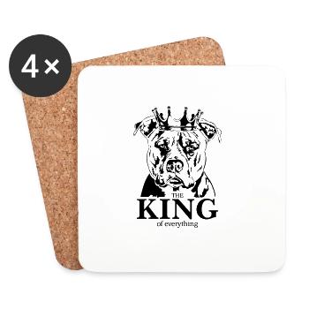 AMERICAN STAFFORDSHIRE King Dog Wilsigns - Dessous de verre (lot de 4) - blanc - Devant