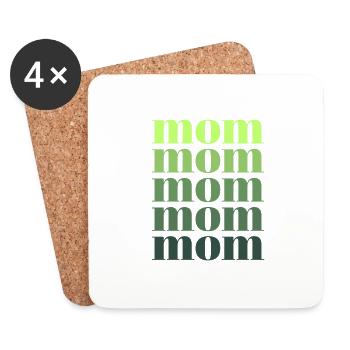 Maman Vert - Dessous de verre (lot de 4) - blanc - Devant