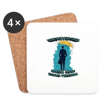 Vous n’échouez jamais tant que vous n’arrêtez pas d’essayer - Dessous de verre (lot de 4) - blanc - Devant