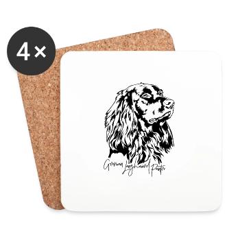 Pointer allemand à poil long chiens de chasse chiens Wilsigns - Dessous de verre (lot de 4) - blanc - Devant