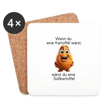 Süßkartoffel - Untersetzer (4er-Set) - Weiß - Vorne