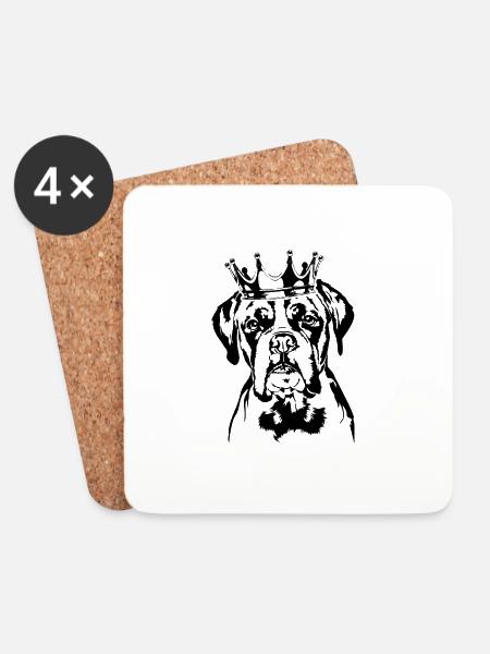 Deutscher Boxer Hund Krone Hunde Wilsigns - Untersetzer (4er-Set) - Weiß