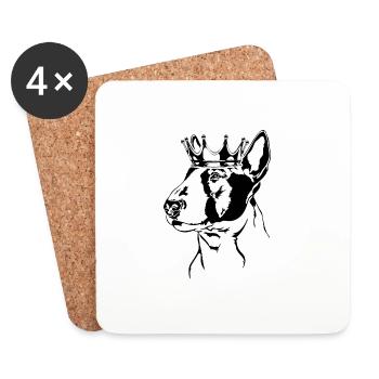 Bull Terrier Bull Terrier Crown Dog Chiens Wilsigns - Dessous de verre (lot de 4) - blanc - Devant