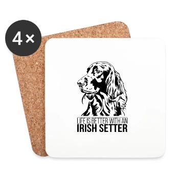 La vie de setter irlandais est meilleure Chiens Chien Wilsigns - Dessous de verre (lot de 4) - blanc - Devant