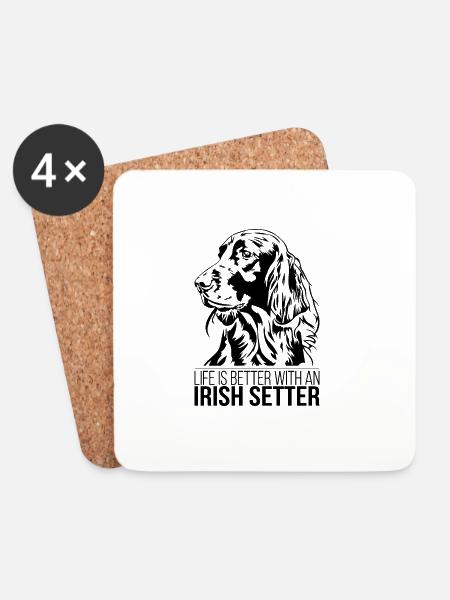Irish Setter life is better Hunde Hund Wilsigns - Untersetzer (4er-Set) - Weiß