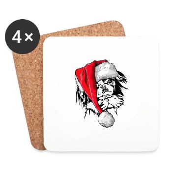 Santa Japan Chin Christmas Dogs Wilsigns - Coasters (set of 4) - white - Front