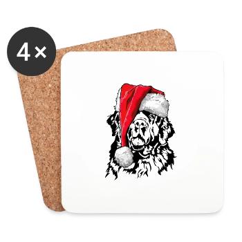 Santa Neufundländer Weihnachten Hunde Wilsigns - Untersetzer (4er-Set) - Weiß - Vorne