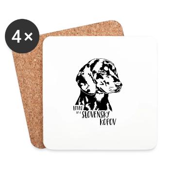 Loved by a Slovensky Kopov Hunde Hund Wilsigns - Untersetzer (4er-Set) - Weiß - Vorne