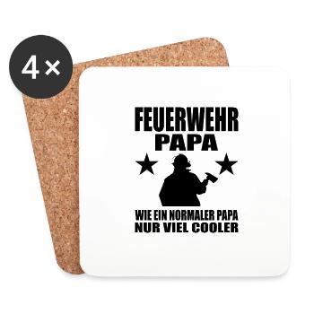 Feuerwehr - Untersetzer (4er-Set) - Weiß - Vorne