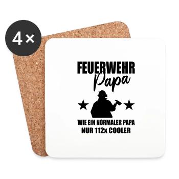 Feuerwehr - Untersetzer (4er-Set) - Weiß - Vorne