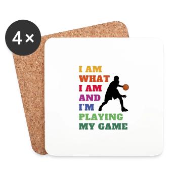 Basketball Liebe. Basketball - Mein Spiel, My Game - Untersetzer (4er-Set) - Weiß - Vorne