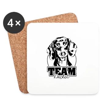 TEAM Dackel Hund Hunde Wilsigns - Untersetzer (4er-Set) - Weiß - Vorne