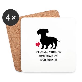 dackel sind nicht klein - Untersetzer (4er-Set) - Weiß - Vorne
