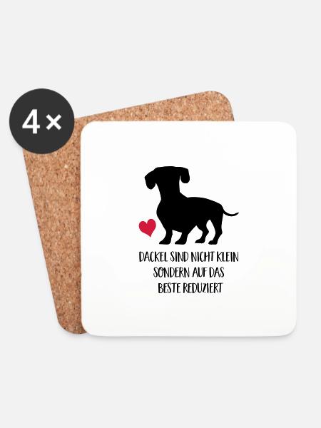 dackel sind nicht klein - Untersetzer (4er-Set) - Weiß