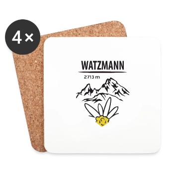Watzmann Berg 2713 - Untersetzer (4er-Set) - Weiß - Vorne