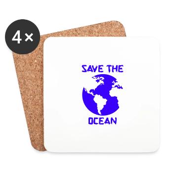 Save the Ocean - Untersetzer (4er-Set) - Weiß - Vorne
