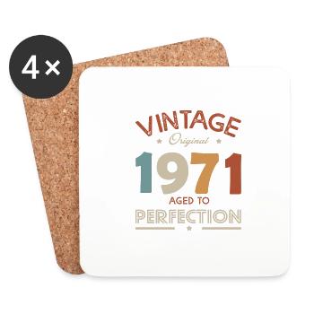 51 years vintage 1971 birthday gift 52 years - Coasters (set of 4) - white - Front