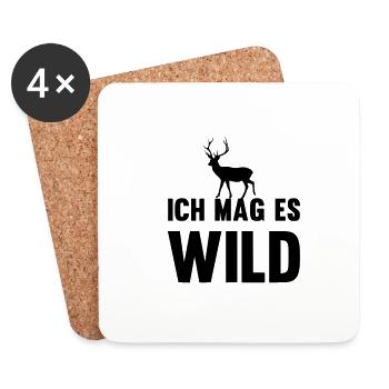 Ich mag es Wild - Untersetzer (4er-Set) - Weiß - Vorne
