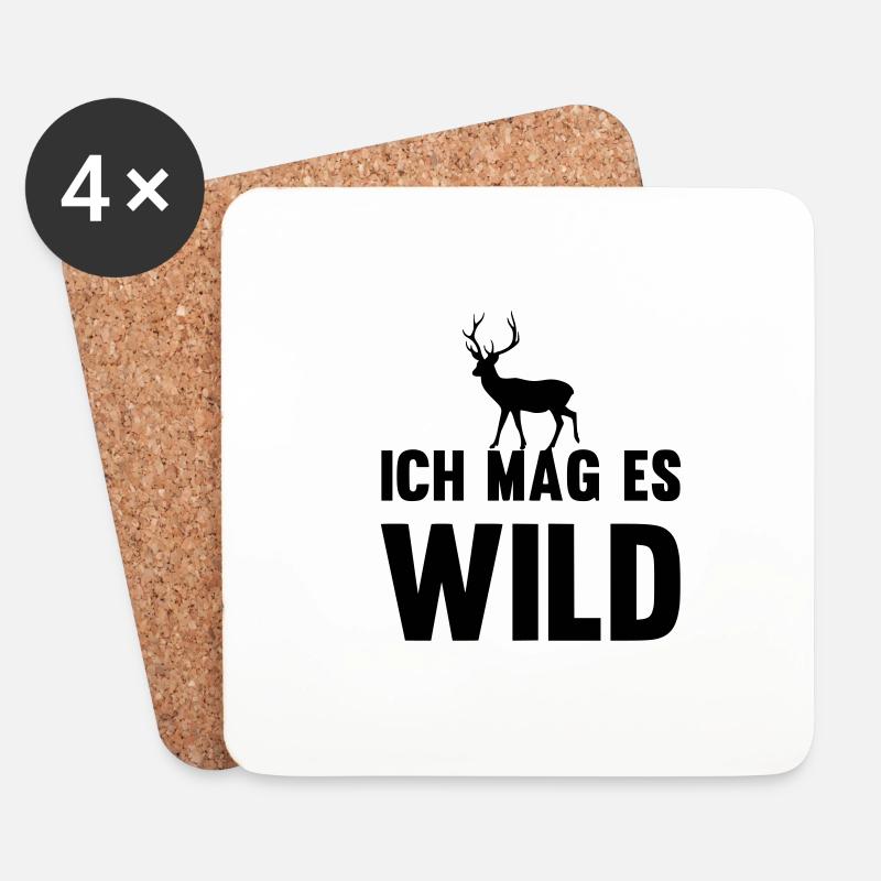 Ich mag es Wild - Untersetzer (4er-Set) - Weiß
