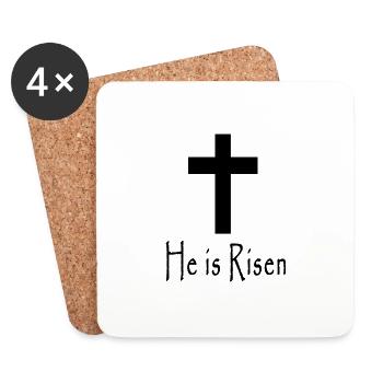 He is Risen - Christian - Untersetzer (4er-Set) - Weiß - Vorne
