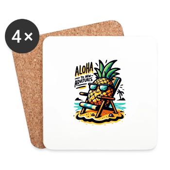 Aloha to new Adventures - Untersetzer (4er-Set) - Weiß - Vorne