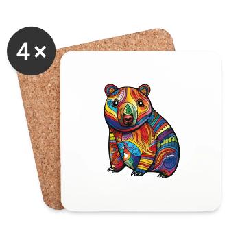 Australia - Wombat - Coasters (set of 4) - white - Front