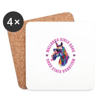 Majorque Girls Gang Team Licorne - Dessous de verre (lot de 4) - blanc - Devant