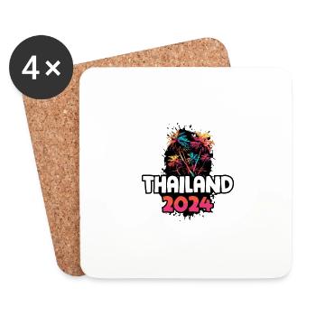 Thailand 2024 Vacation Travel Colorful - Coasters (set of 4) - white - Front
