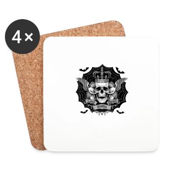 Gothic Tattooed Frau mit Kunstwerk und Rosen - Untersetzer (4er-Set) - Weiß - Vorne