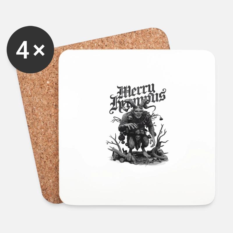 Merry Krampus für ein Krampus Kostüm - Untersetzer (4er-Set) - Weiß