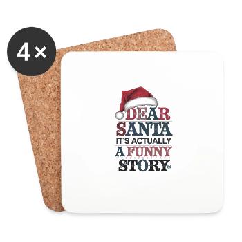 Dear Santa It's Actually A Funny Story - Untersetzer (4er-Set) - Weiß - Vorne