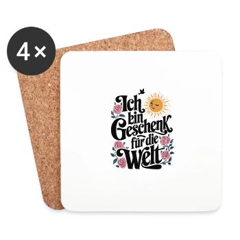 Ich bin ein Geschenk für die Welt für einen - Untersetzer (4er-Set) - Weiß - Vorne