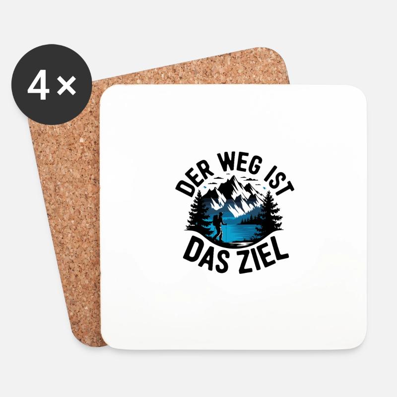 Der Weg ist das Ziel für eine Wanderer - Untersetzer (4er-Set) - Weiß